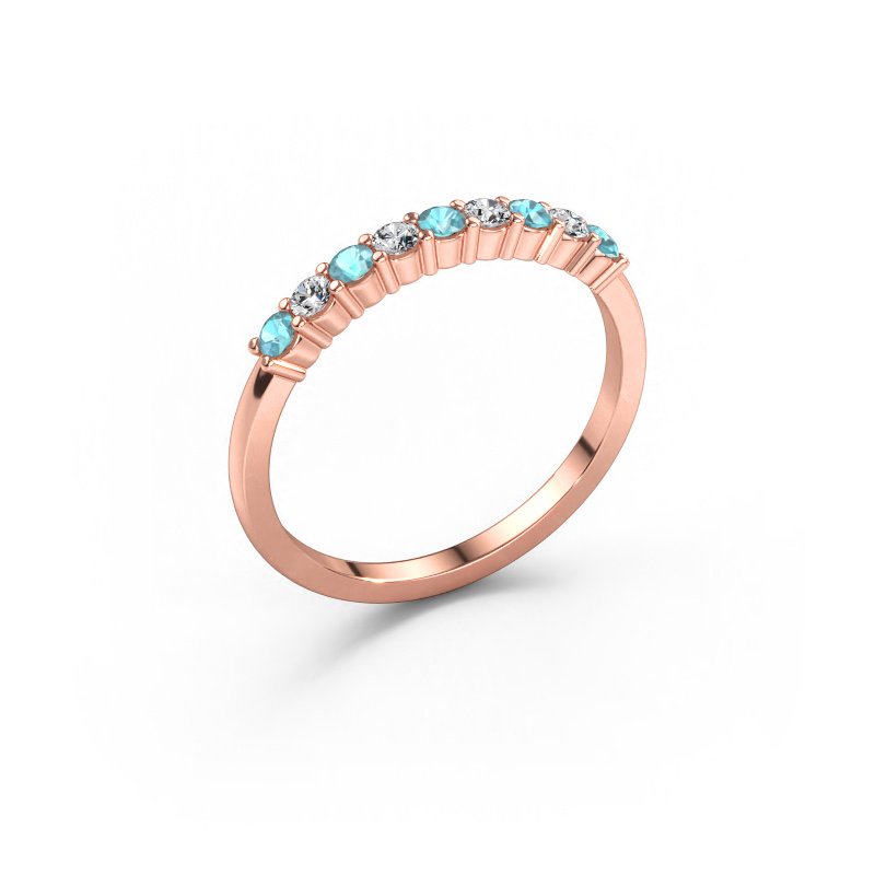 Bild av Ring Yasmin 9 585 roséguld Blå topas 2.4 mm