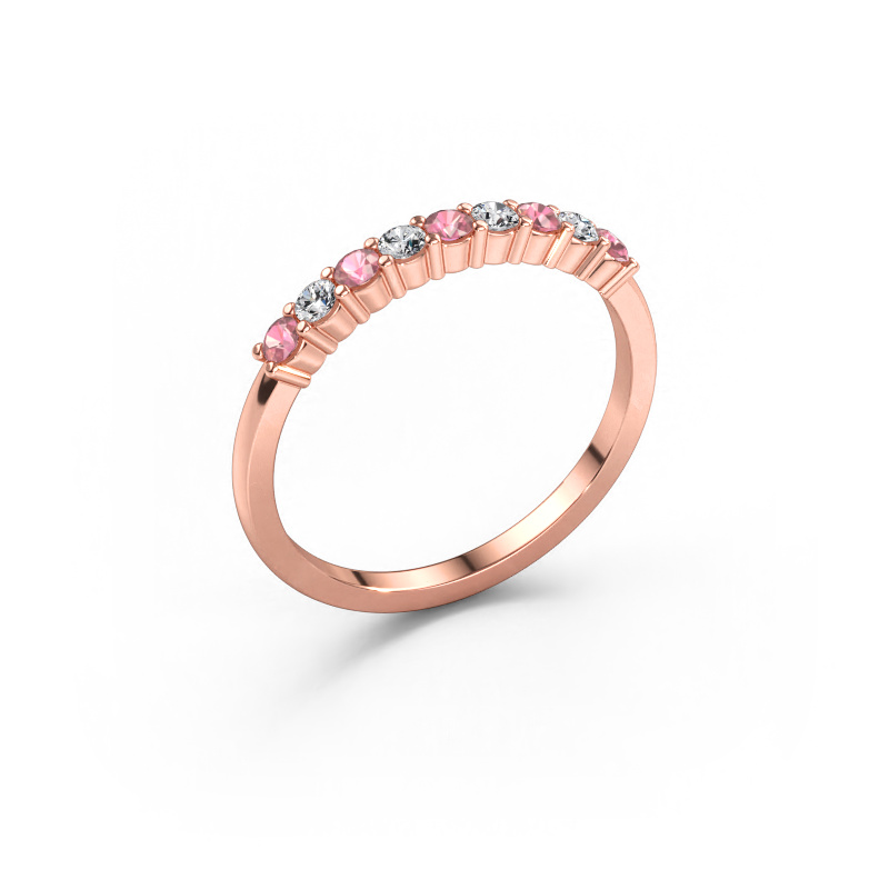 Immagine di Anello Yasmin 9 585 oro rosa Tormalina rosa 2.4 mm