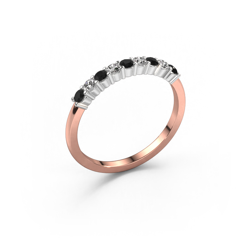 Bild von Ring Yasmin 9 585 Roségold Schwarz Diamant 0.55 crt