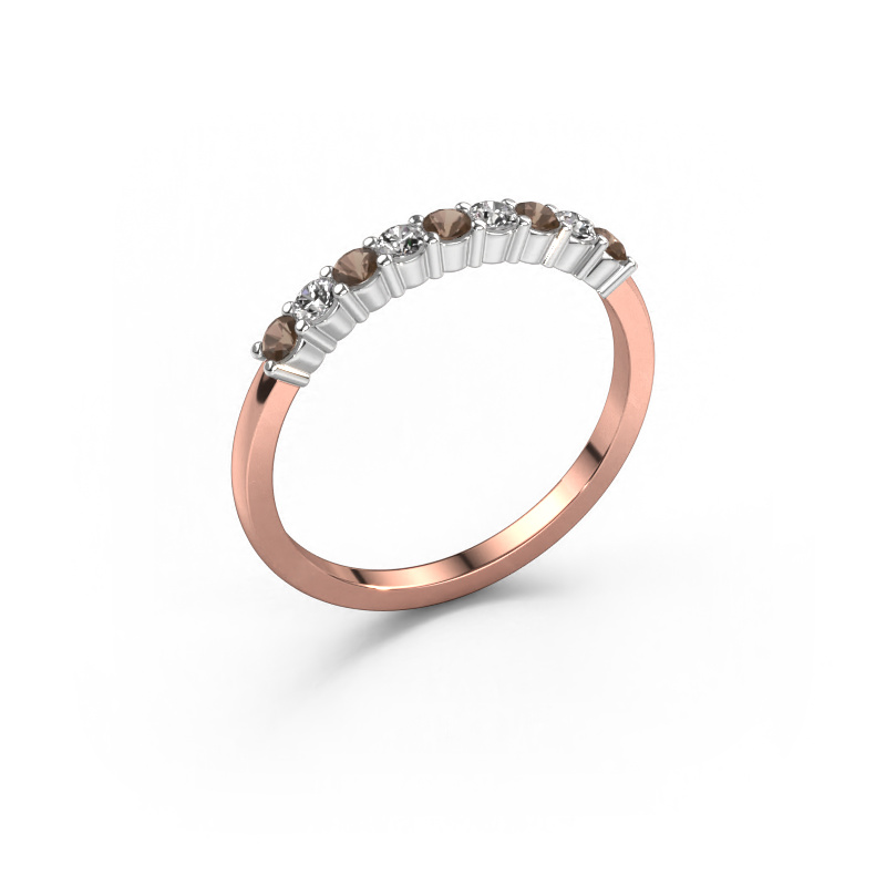 Image of Ring Yasmin 9 585 rose gold Smokey quartz 2.4 mm