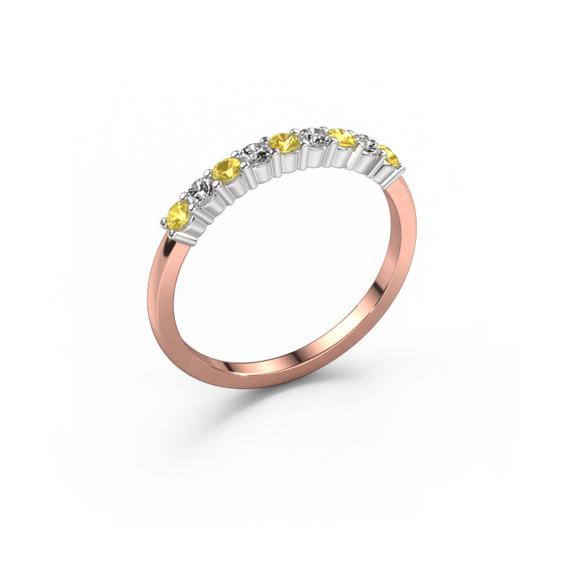 Bild von Ring Yasmin 9 585 Roségold Gelb Saphir 2.4 mm