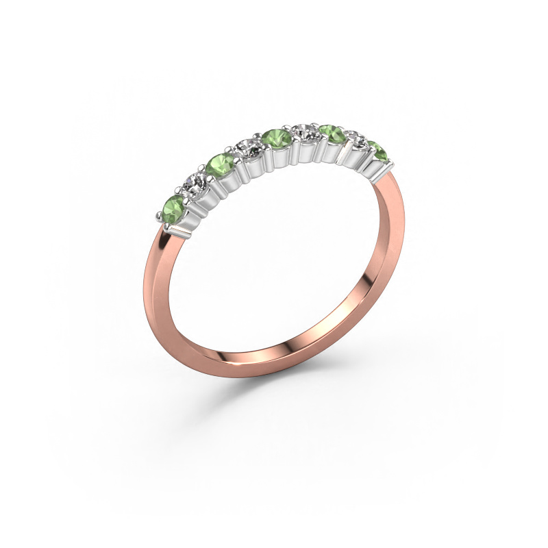 Image of Ring Yasmin 9 585 rose gold Tourmaline green 2.4 mm