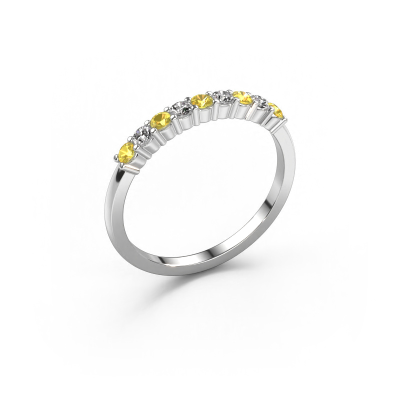 Image of Ring Yasmin 9 950 platinum Yellow sapphire 2.4 mm