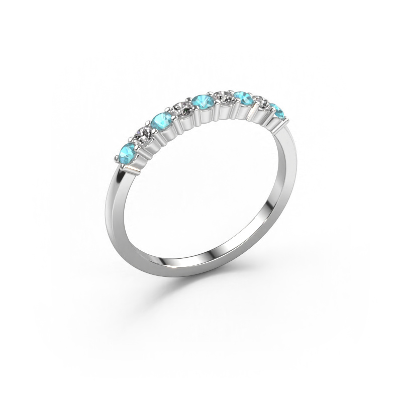 Image of Ring Yasmin 9 585 white gold Blue topaz 2.4 mm