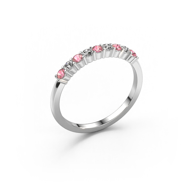 Image de Bague Yasmin 9 950 platine Rose tourmaline 2.4 mm