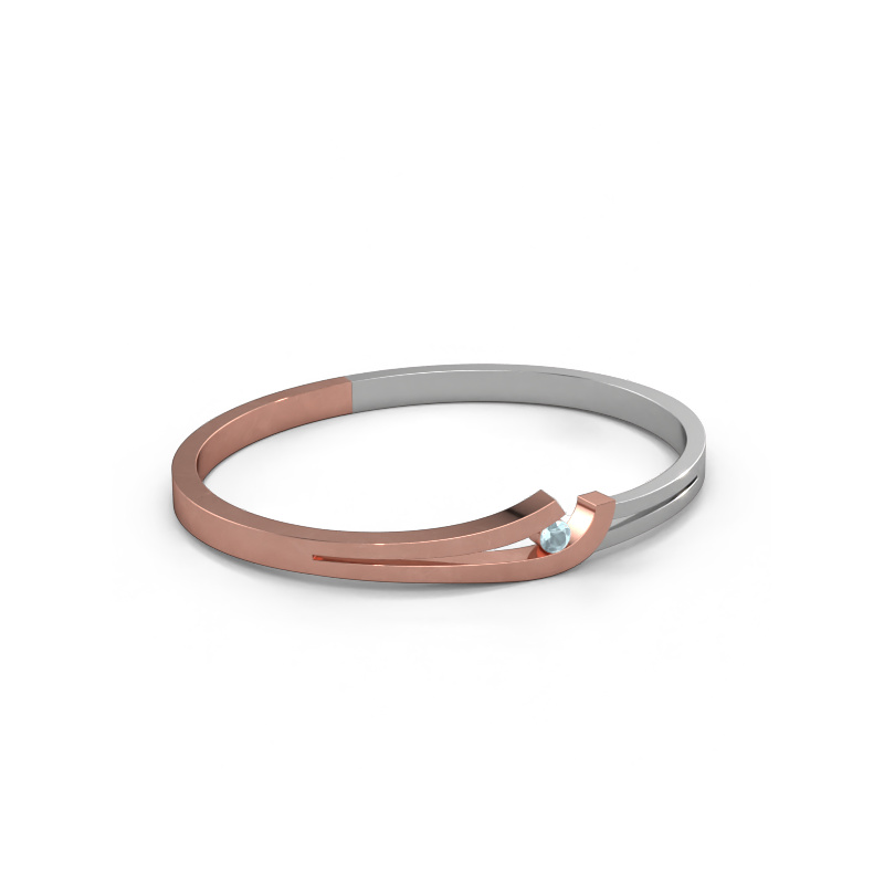Image of Bangle Yentl 585 rose gold Aquamarine 3.7 mm