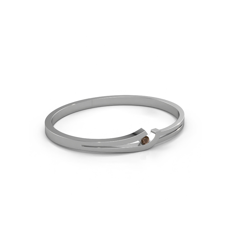 Image of Bangle Yentl 585 white gold Smokey quartz 3.7 mm