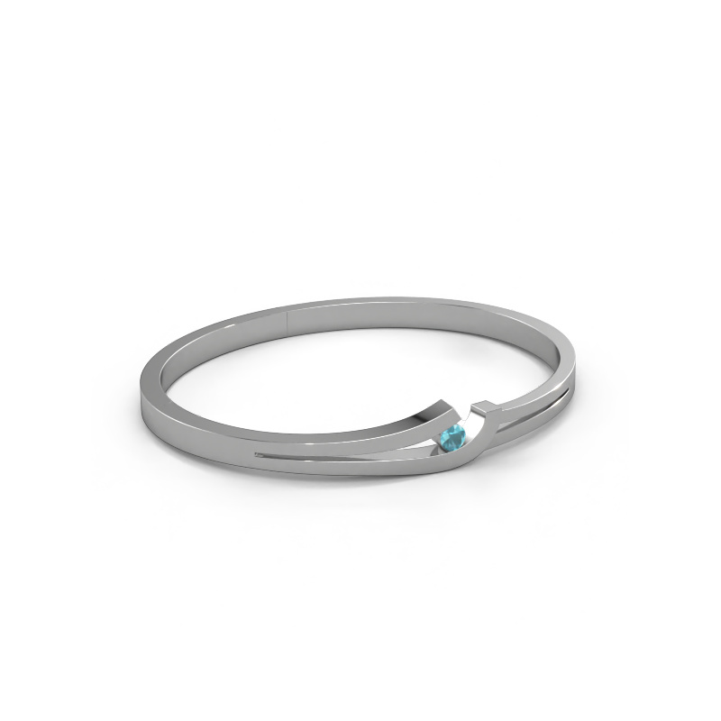 Image de Bracelet jonc Yentl 585 or blanc Topaze bleue 3.7 mm