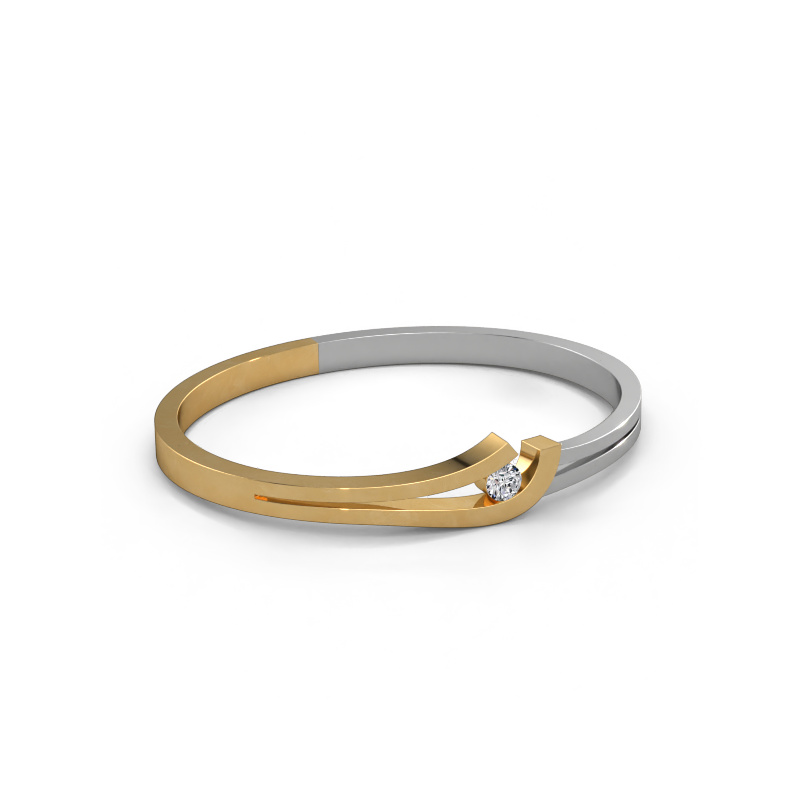 Image de Bracelet jonc Yentl 585 or jaune Diamant synthétique 0.40 crt