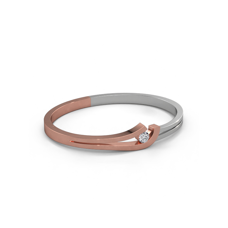 Image de Bracelet jonc Yentl 585 or rose Diamant synthétique 0.50 crt