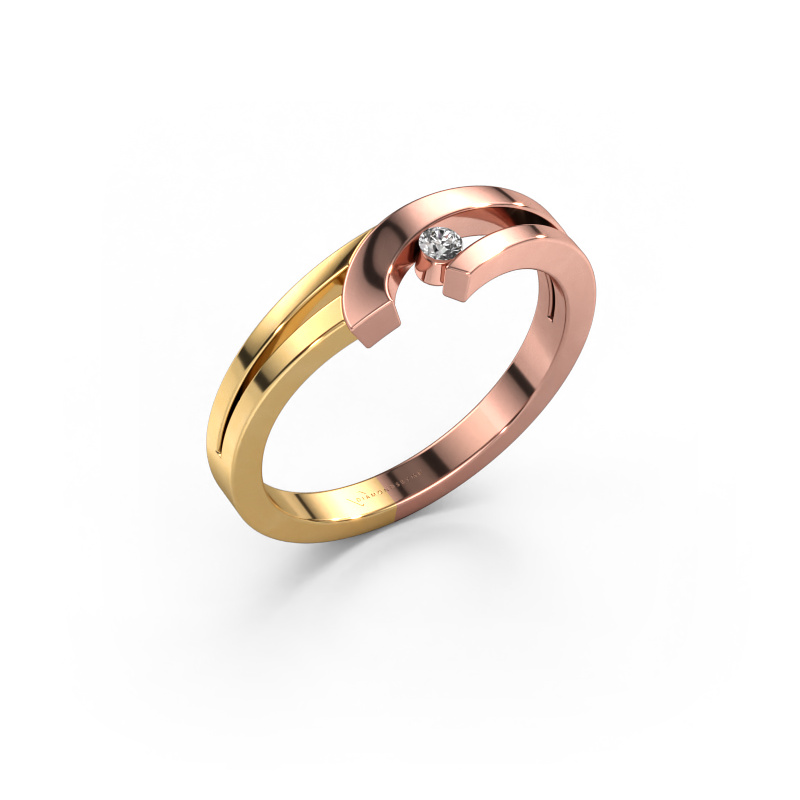 Image of Ring Yentl 585 rose gold Diamond 0.03 crt
