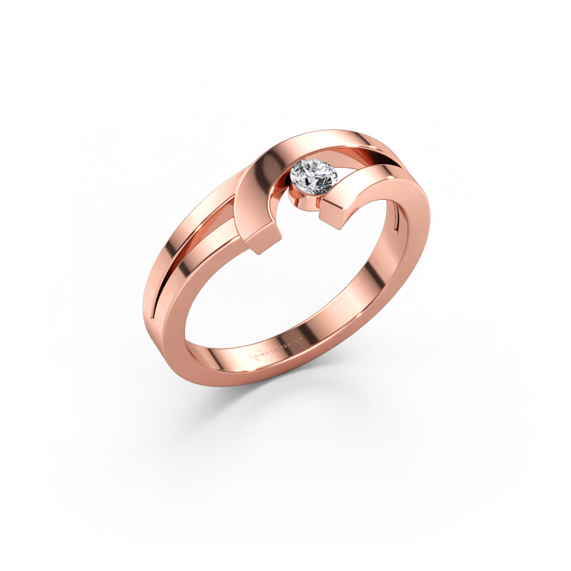Bild av Ring Yentl 585 roséguld Kubisk zirkonia 3 mm
