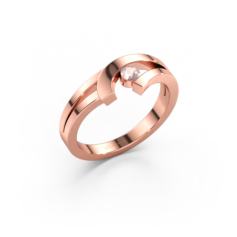 Bild av Ring Yentl 585 roséguld Champagnefärgad morganit 3 mm
