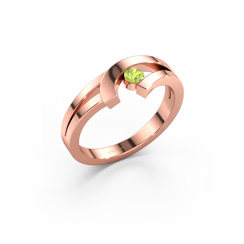 Immagine di Anello Yentl 585 oro rosa Peridoto 3 mm