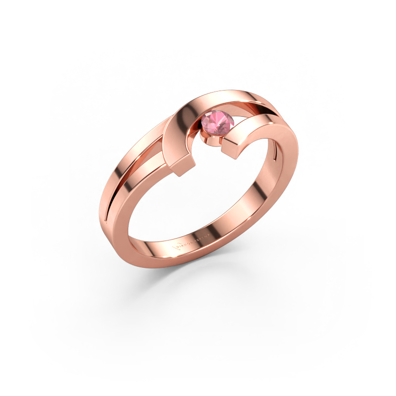 Immagine di Anello Yentl 585 oro rosa Tormalina rosa 3 mm