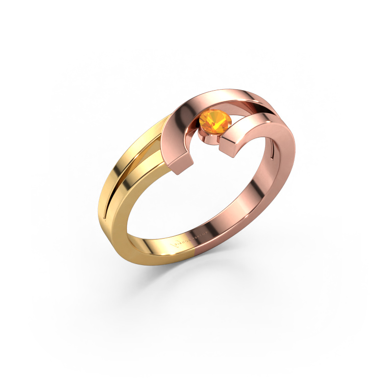 Bild von Ring Yentl 585 Roségold Citrin 3 mm