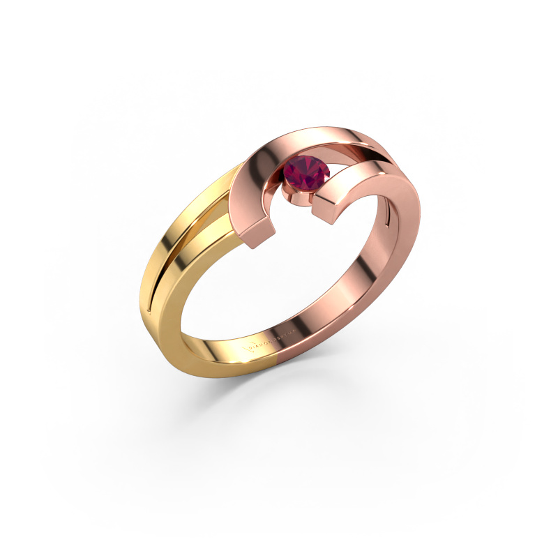 Bild von Ring Yentl 585 Roségold Rhodolit 3 mm