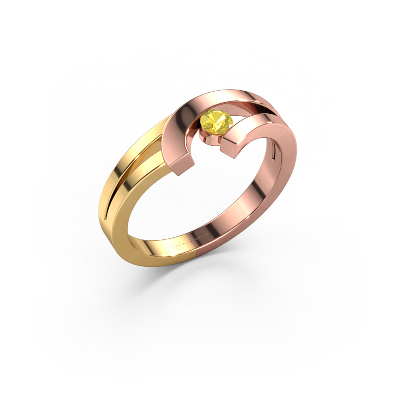 Bild von Ring Yentl 585 Roségold Gelb Saphir 3 mm