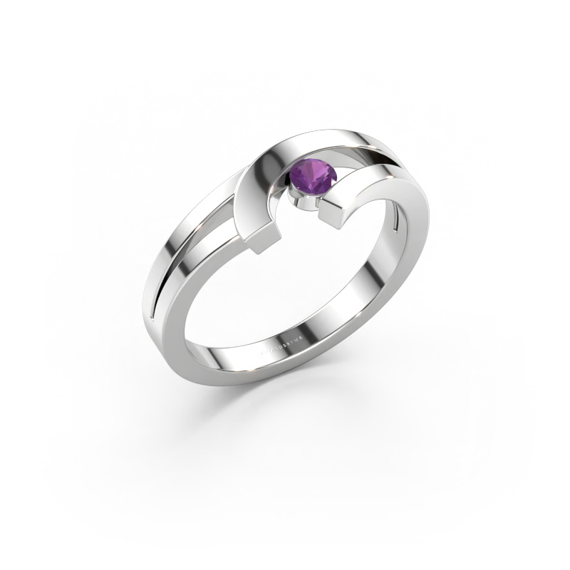 Bild av Ring Yentl 585 vitt guld Ametist 3 mm