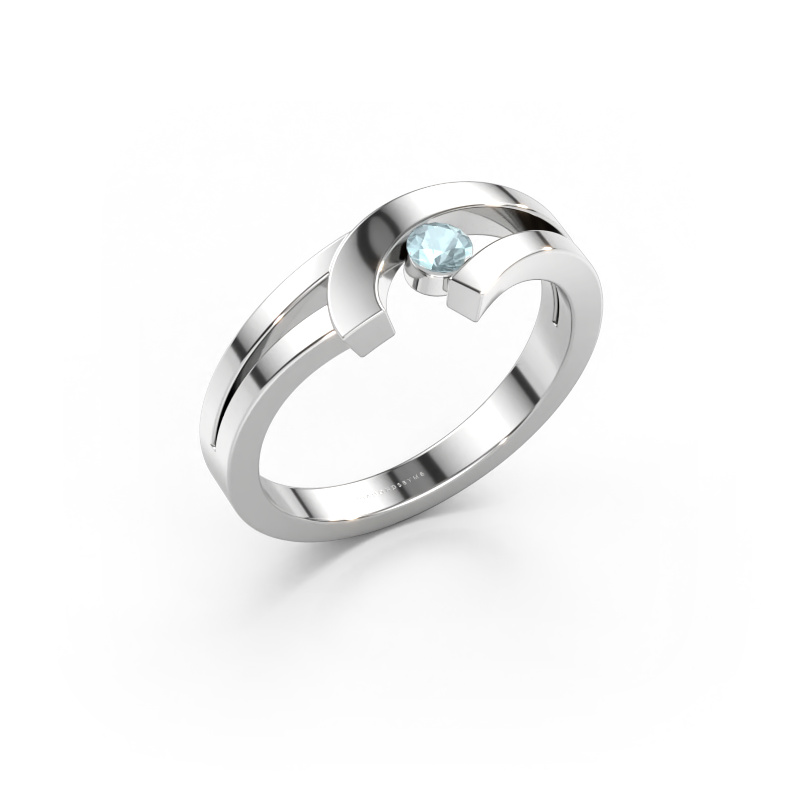 Immagine di Anello Yentl 585 oro bianco Acquamarina 3 mm