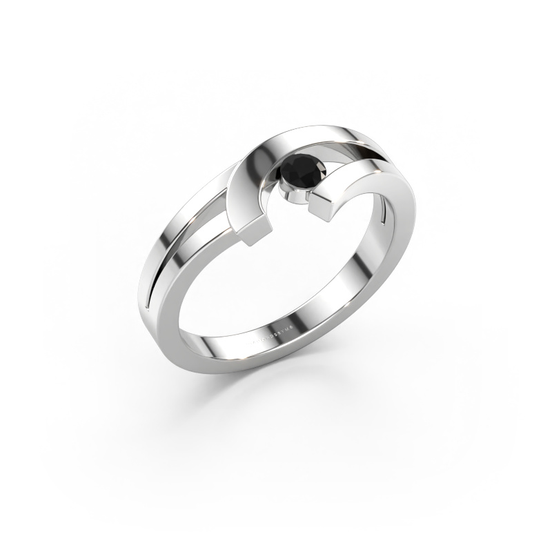 Immagine di Anello Yentl 585 oro bianco Diamante nero 0.12 crt