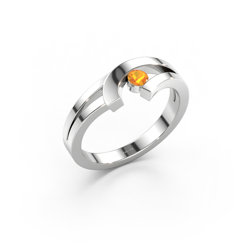 Immagine di Anello Yentl 585 oro bianco Citrino 3 mm