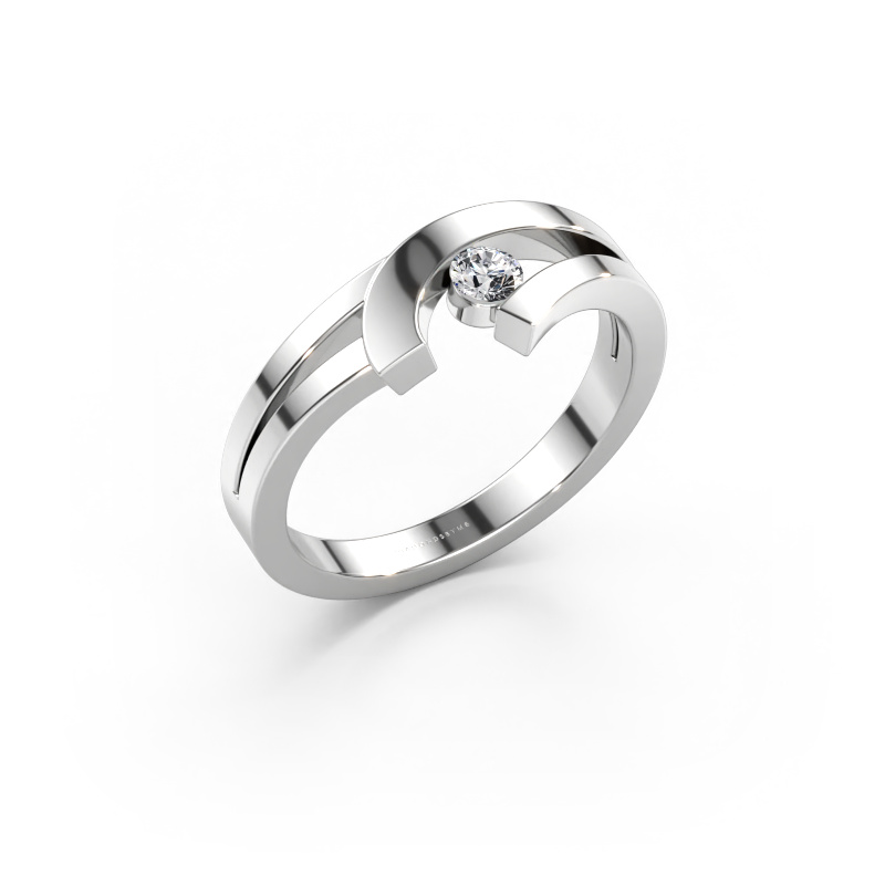 Immagine di Anello Yentl 585 oro bianco Diamante a tua scelta 3 mm