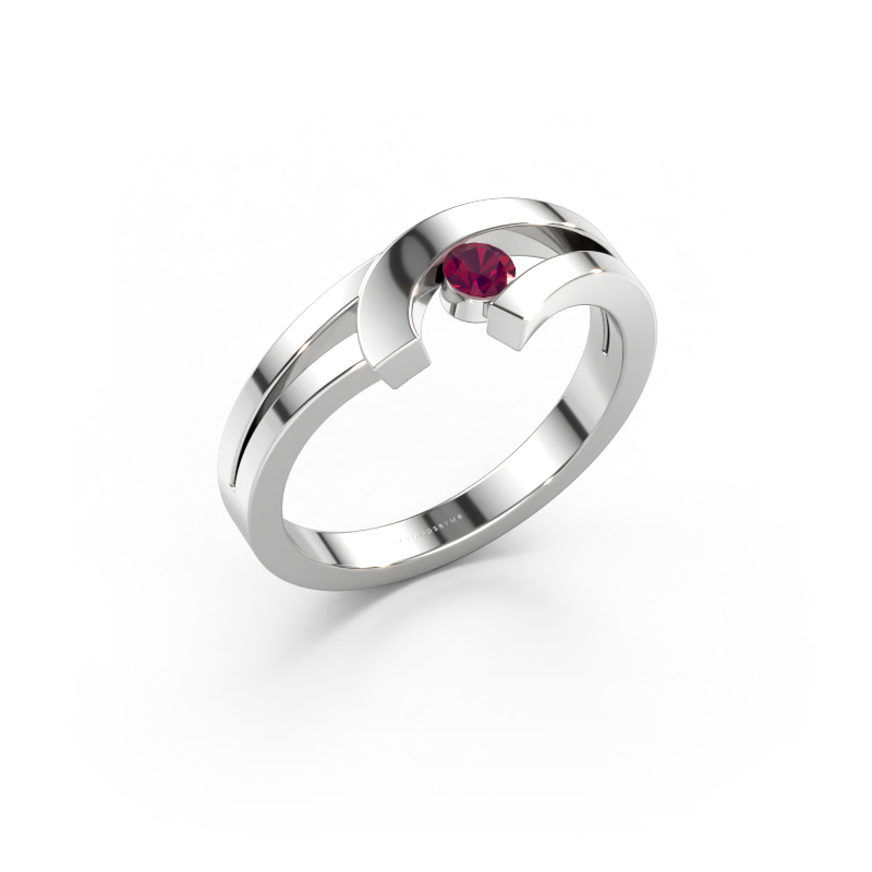Immagine di Anello Yentl 585 oro bianco Rodolite 3 mm