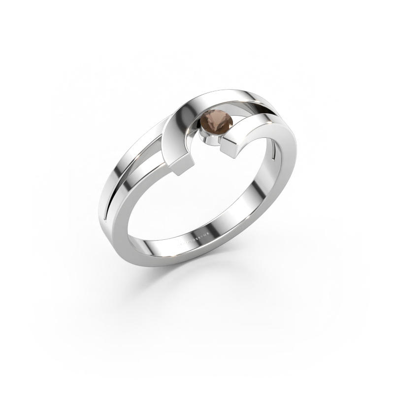 Bild av Ring Yentl 585 vitt guld Rökkvarts 3 mm