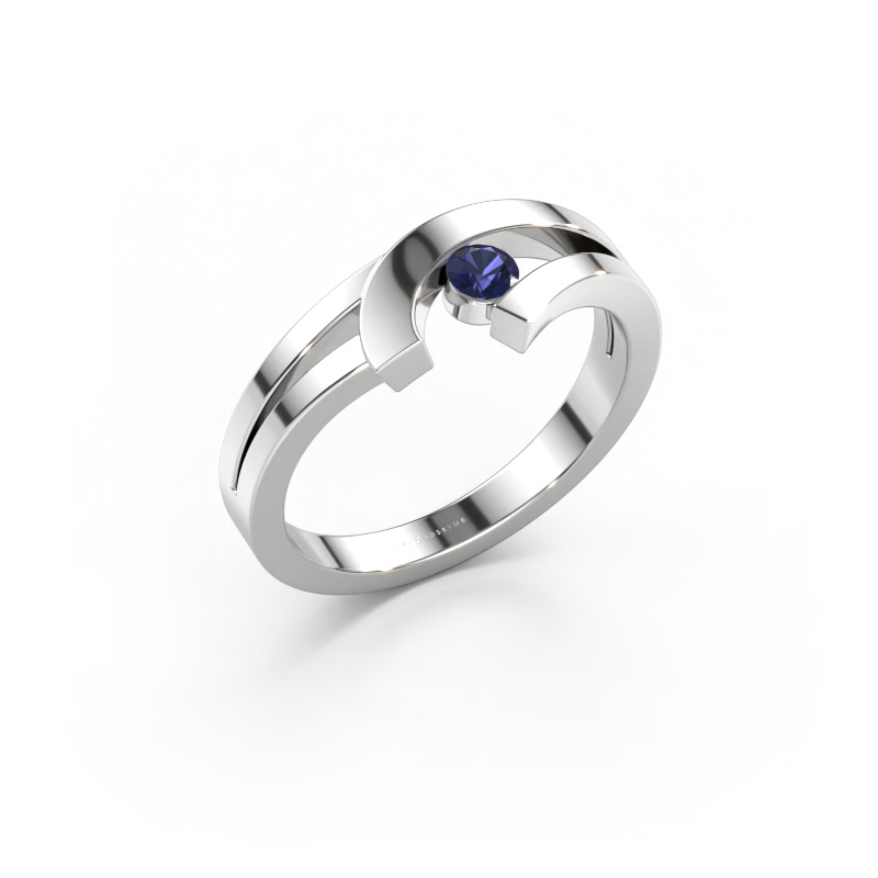 Immagine di Anello Yentl 585 oro bianco Zaffiro 3 mm