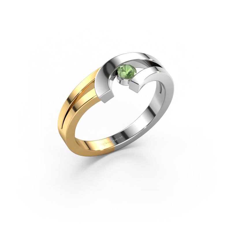 Image of Ring Yentl 585 white gold Tourmaline green 3 mm