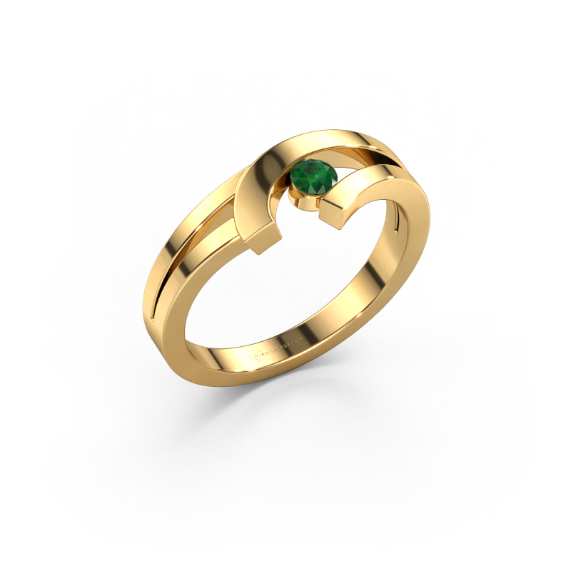 Bild von Ring Yentl 585 Gold Smaragd 3 mm