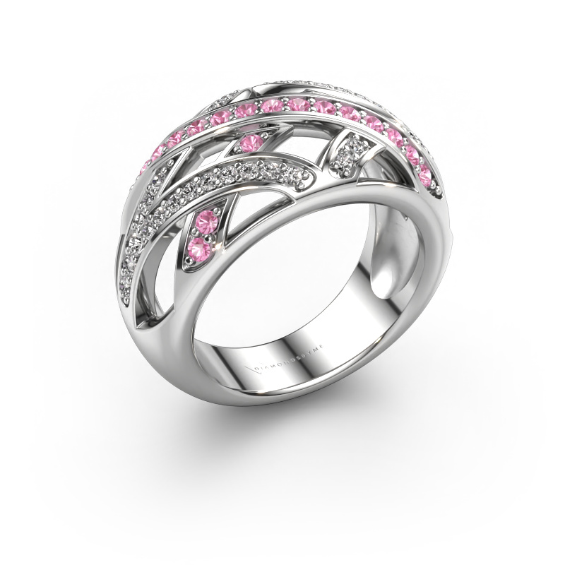 Bild von Ring Yinthe 585 Weißgold Pink Saphir 1.5 mm