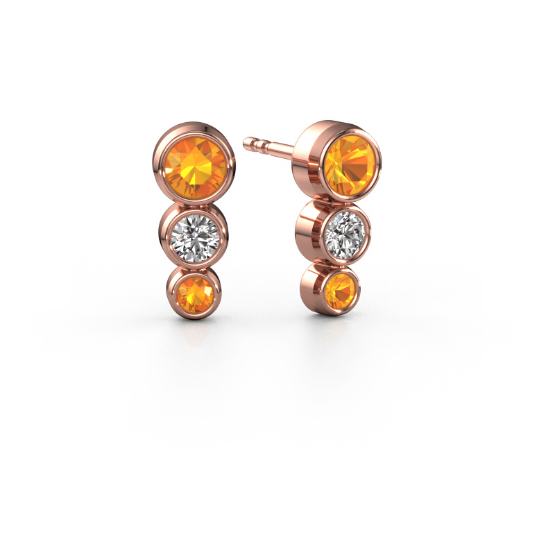 Bild von Ohrsteckers Linda 585 Roségold Citrin 4 mm