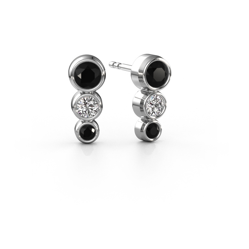 Image de Clous d'oreilles Linda 950 platine Diamant noir 0.972 crt
