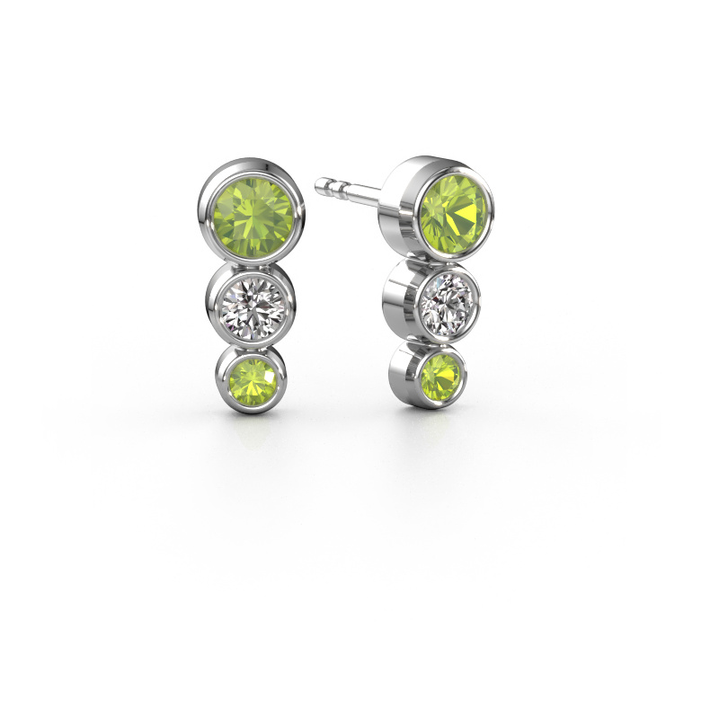 Bild von Ohrsteckers Linda 950 Platin Peridot 4 mm