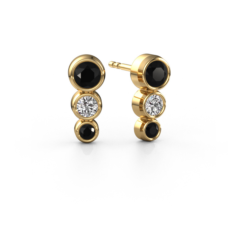 Image of Stud earrings Linda 585 gold Black diamond 0.972 crt