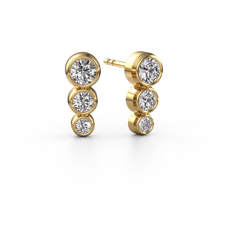 Image of Stud earrings Linda 585 gold Lab-grown diamond 0.85 crt