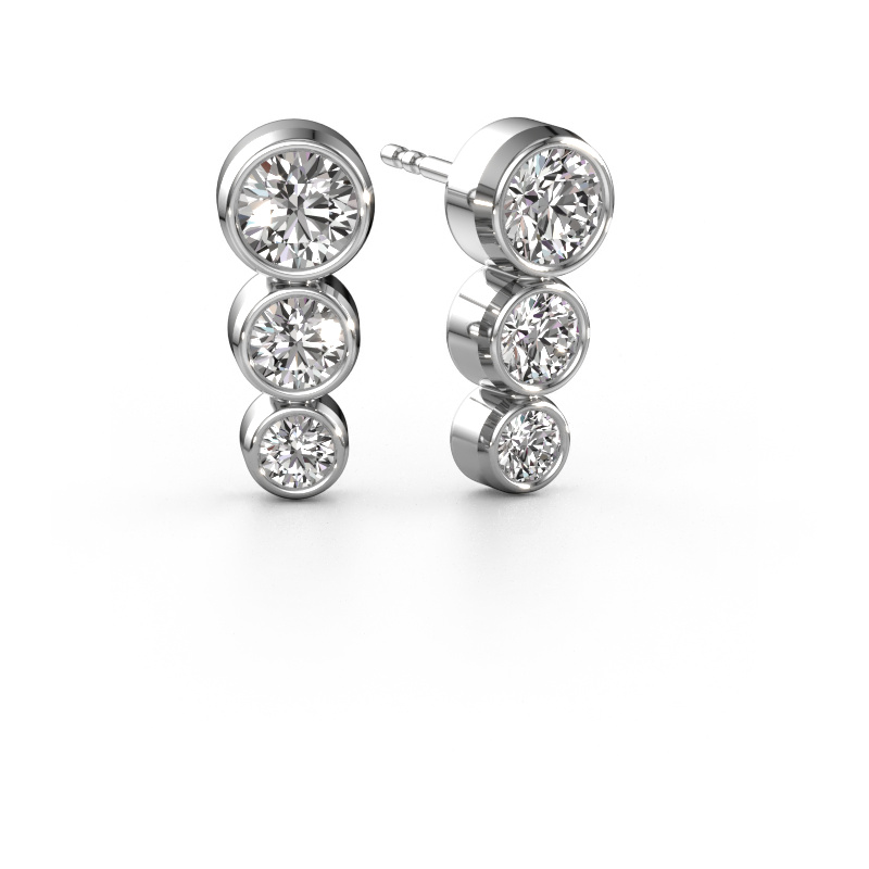 Image de Clous d'oreilles Linda 950 platine Diamant 1.74 crt