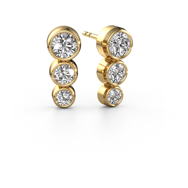 Image de Clous d'oreilles Linda 585 or jaune Diamant 0.85 crt