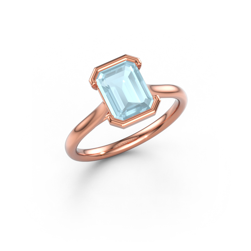 Bild von Verlobungsring Tayler EME 2 585 Roségold Aquamarin 8x6 mm