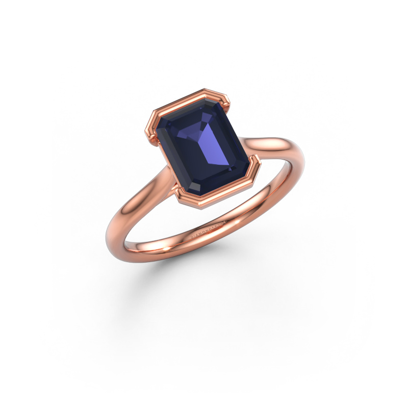 Imagen de Anillo de compromiso Tayler EME 2 585 oro rosa Zafiro 8x6 mm