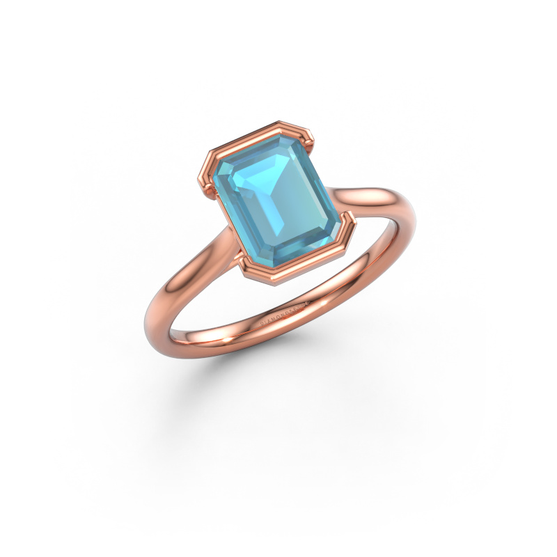 Image of Engagement ring Tayler EME 2 585 rose gold Blue topaz 8x6 mm