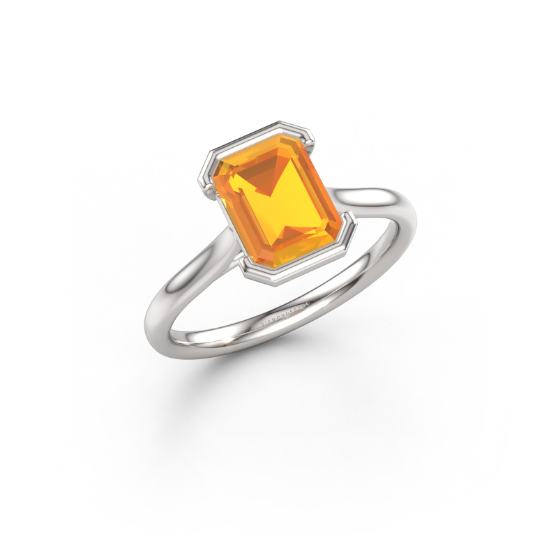 Image de Bague de fiançailles Tayler EME 2 950 platine Citrine 8x6 mm