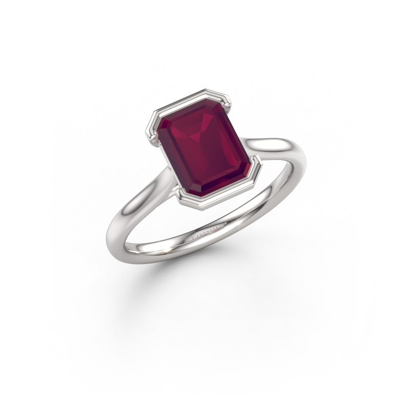 Image of Engagement ring Tayler EME 2 950 platinum Rhodolite 8x6 mm