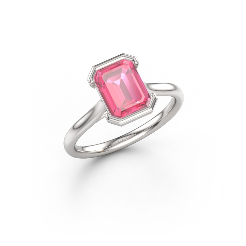Image de Bague de fiançailles Tayler EME 2 950 platine Saphir rose 8x6 mm
