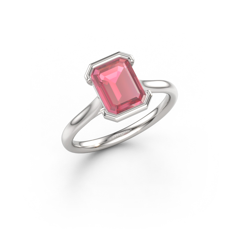 Bild von Verlobungsring Tayler EME 2 950 Platin Turmalin rosa 8x6 mm
