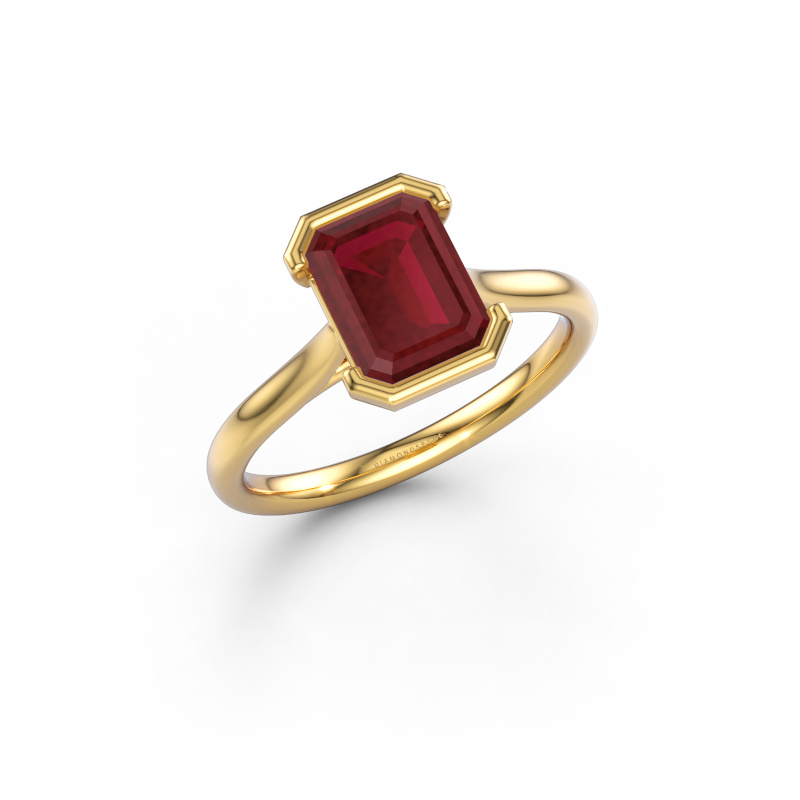 Imagen de Anillo de compromiso Tayler EME 2 585 oro Rubí 8x6 mm