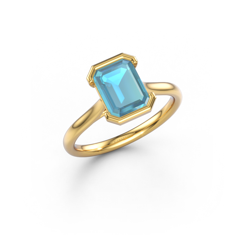 Image of Engagement ring Tayler EME 2 585 gold Blue topaz 8x6 mm