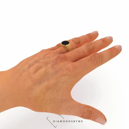 Image of Signet ring Zachary 2 585 rose gold Onyx 12 mm